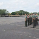 Apel Sat Pamwil yang berlangsung di lapangan Makodam V Brawijaya.