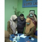 Pj Wali Kota Mojokerto, Moh. Ali Kuncoro, saat menyaksikan langsung pemeriksaan kesehatan yang dilakukan awak media dalam rangkaian HPN 2024