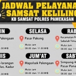 Jadwal pelayanan samsat keliling di Kabupaten Pamekasan.