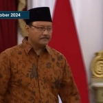 Gus Ipul saat pengumuman nama menteri dalam Kabinet Merah Putih. Foto: Tangkapan layar live straming Kompas.com