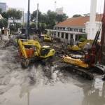 Lokasi proyek pembangunan gedung basement di Balai Pemuda.