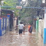 Genangan banjir di Desa Kedawung Kulon, Pasuruan.