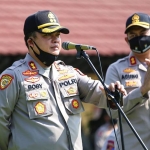 AKBP Boby Pa’ludin Tambunan bersama AKBP Agung Setyo Nugroho saat Lapsat di Mapolres Jombang. (foto: AAN/ BANGSAONLINE)