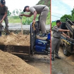 Petugas saat menyita kendaraan milki pelaku penambang ilegal