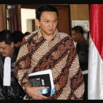 Basuki Tjahaja Purnama (Ahok) saat sidang perdana kasus penistaan agama.