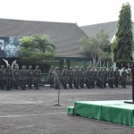 Suasana upacara Korem 084/BJ setiap Senin.