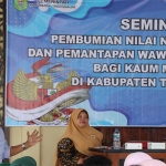 Suasana seminar pembumian nilai-nilai Pancasila dan pemantapan wawasan kebangsaan bagi kaum milenial di Trenggalek.