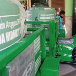 Bantuan 3 unit kendaraan roda 3 yang didesain sebagai penyemprot disinfektan.
