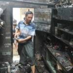 Kondisi rumah korban yang hangus terbakar setelah elpiji miliknya meledak. 