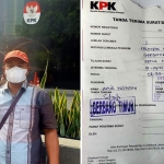 Amir Hamzah menunjukkan bukti laporan ke KPK dan Kejaksaan Agung RI, terkait dugaan korupsi BUMD PD Sumber Daya.