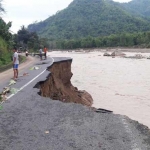 Lokasi jalan ambles di Km 260 + 200, Desa Gegeran. foto: ist