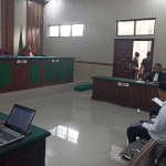 Suasana sidang perkara penistaan agama dengan terdakwa Samsudin di Pengadilan Negeri Blitar.