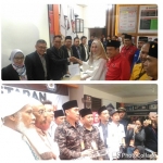 Nanda - Wan Edi saat mendaftarkan diri sebagai Walikota dan Wakil Walikota Malang periode 2018 (atas), Anton - Samsul, waktu jumpa pers usai mendaftarkan diri di KPU Kota Malang (bawah), Rabu (10/01). Foto: IWAN IRAWAN/BNAGSAONLINE
