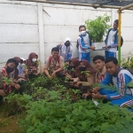 Suasana ketika Resacita SMAN 1 Pamekasan saat menghijaukan lingkungannya.