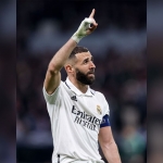 Karim Benzema cetak gol tunggal ke gawang Liverpool. 