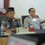 Kakanwil Kemenkumham Jatim, Imam Jauhari, saat menghadiri evaluasi capaian kinerja triwulan I 2023.