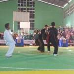 Salah satu pertandingan cabor pencak silat Porkab Tuban. foto: AHMAD/ BANGSAONLINE