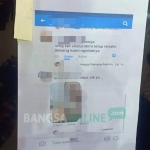 Tangkapan layar di facebook yang menunjukkan bukti bahwa pelaku mengunggah foto bugil korban.