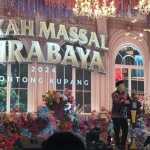 Walikota Surabaya, Eri Cahyadi saat memberikan sambuatan dalam kegiatan Puncak Lontong Balap di halaman Balai Kota (dok. RRI)