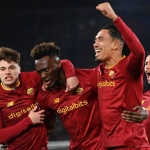 Selebrasi pemain Roma menyambut gol Tammy Abraham dke gawang Empoli di pekan ke- 21 Liga Italia.