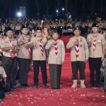 Gubernur Khofifah saat membuka Jambore Pramuka Jatim 2023 di Tuban.