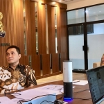 Wakil Ketua Umum Bidang Investasi Kadin Jatim, M Turino Junaedy (Kanan), bersama Ketua Komite Tetap Perencanaan dan Pengembangan Kawasan, Fitrajaya Purnama.