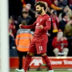 Selebrasi Salah setelah cetak gol