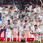 Real Madrid saat menjuarai Copa del Rey 2022/2023.