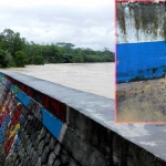 Kondisi tanggul pengaman sungai yang mulai retak dan bocor.