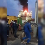 Tangkap layar video saat smelter PT FI terbakar