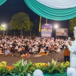 Bakal calon Gubernur Jawa Timur, Khofifah Indar Parawansa, saat menghadiri Majelis Sidoarjo Bermunajat.