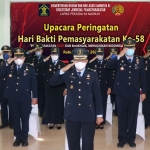 Para pejabat eselon IV dan V saat mengikuti upacara peringatan Hari Bhakti Pemasyarakatan ke-58 secara virtual.