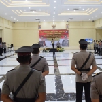 Upacara serah terima jabatan (sertijab) di Gedung Serbaguna Polresta Sidoarjo, Rabu (10/3/2021). (foto: ist)