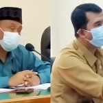 M Hadi, Anggota Komisi IV DPRD Trenggalek (kiri) dan Sunarto, Dirut RSUD dr. Soedomo Trenggalek. foto: HERMAN/ BANGSAONLINE