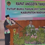 Bupati Madiun Muhtarom, saat RAT Koperasi Beringin.