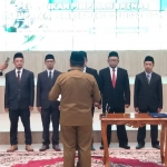 Para Pimpinan Baznas Kabupaten Jember saat disumpah.