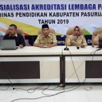 Sosialisasi akreditasi untuk lembaga PAUD yang dilakukan Dinas Pendidikan Pasuruan.