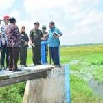 SIDAK: Bupati Fadeli bersama rombongan saat meninjau waduk Rancangkencono beberapa hari yang lalu. foto: ist