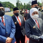 Gubernur Jatim, Khofifah Indar Parawansa, usai upacara Sumpah Pemuda di Alun-Alun Tuban.