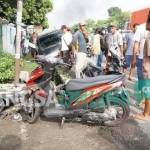 Kecelakaan yang terjadi di jalan provinsi Surabaya-Jombang.