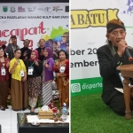 Para peserta lomba macapat foto bersama. Foto kanan, peserta saat tampil.