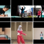 Sejumlah siswa saat mengikuti pelajaran olahraga secara virtual, program CSR dari RYTHM dan ASA Foundation.