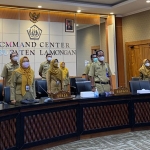 Suasana telekonferensi di Pemkab Lamongan.