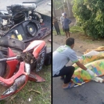 Kondisi motor dan korban sebelum dievakuasi. foto: ZAINAL A/ BANGSAONLINE