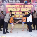 Kapolresta Sidoarjo Kombes Pol Kusumo Wahyu Bintoro saat ungkap kasus.