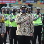 Dari kiri: Kapolres Kediri AKBP Lukman Cahyono, Bupati Kediri Hanindhito Himawan Pramana, dan Kasdim 0809 Kediri Mayor Czi Gatot Palwo Edi. (foto: ist)