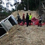 Kondisi truk saat masih di TKP.