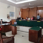 Suasana sidang kedua terkait pembunuhan Mudassir, warga Desa Lantek Timur, Kecamatan Galis, Kabupaten Bangkalan, Rabu (19/8).