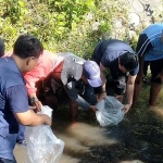 Saduluran Salawase Center (SSC) mengadakan kegiatan bersih sungai dan edukasi mitigasi kebencanaan. Foto: Ist.