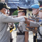 Kapolres Pamekasan AKBP Djoko Lestari memimpin sertijab 8 pejabat utama. 